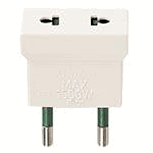 Adapter: Italian S10 Plug To Usa/eu Socket, White, 1500w  - Vm01352.b