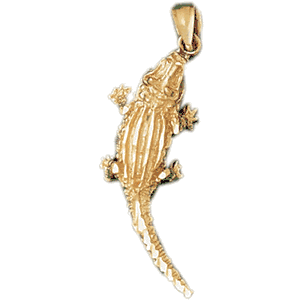 14K Gold Alligator Charm-Daz-1637