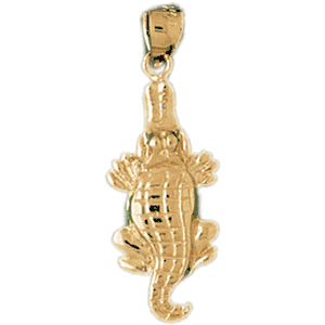 14K Gold Alligator Charm-Daz-1640