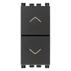 Arke: 2-way 2p 10ax Switch, 250v, 6 Terminals, Grey, 1mod  - Vm19060