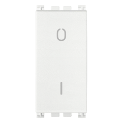Arke White: 1-way Switch, 2p, 16ax, 250v, Lightable, Replaceable Button, 1-module  - Vm19015.b