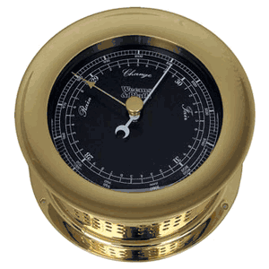 Atlantis Brass Barometer Black Dial Matches Color Flags-200704