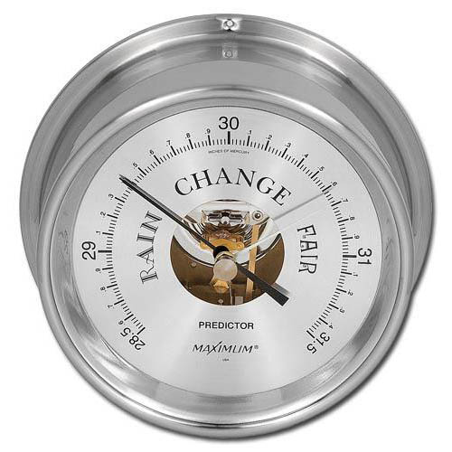 Maximum Predictor Accurate Meteorological Grade Barometer - Chrome Case, Silver DIal