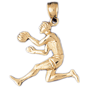 14K Gold Basketball Player Charm-Daz-3222