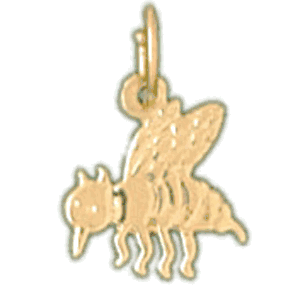 14K Gold Bee Charm-Daz-3173