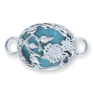 Bella Oval Larimar Bracelet Clasp - Sterling Silver