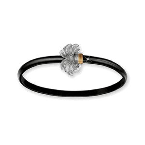 Black Titanium Palm Hook Bracelet - Sterling Silver 14K Gold Wrap 4mm 7.00 Inch