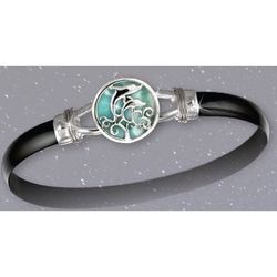 Black Titanium Pure Joy Hook Bracelet - Sterling Silver Wraps 6mm 7.5 Inch