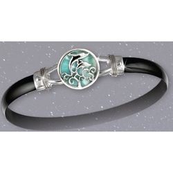 Black Titanium Pure Joy Hook Bracelet - Sterling Silver Wraps 6mm 8 Inch
