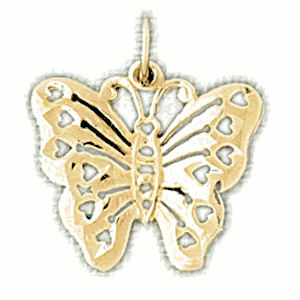 14K Gold Butterfly Charm-Daz-3120