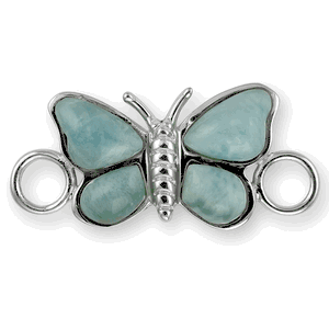 Ss Butterfly Larimar Clasp - SCCBFL