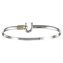 Caribbean Hook Bracelet - Sterling Silver & 14K Gold 3mm 7.5 Inch