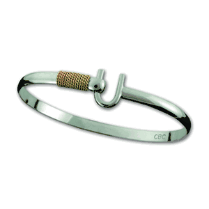 Caribbean Hook Bracelet - Sterling Silver 14K Gold 4mm 8.5 Inch - C485