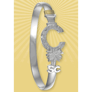 Charleston South Carolina Bracelet - Sterling Silver & 14K 6mm 7 Inch