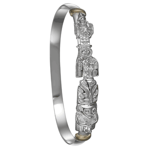 Chief Shakes Totem Hook Bracelet - Silver & 14K Gold 6mm 8.5 Inch - C6CSTOT85