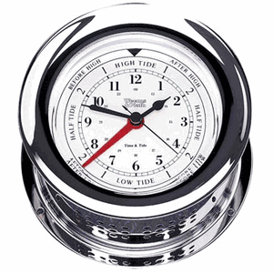 Chrome Plated Atlantis Time & Tide Clock - Weems & Plath 220300