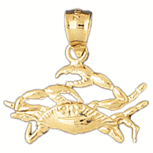 14K Gold Crab Charm-Daz-741
