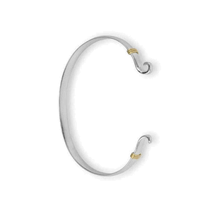 Custom Clasp Bracelet - Sterling Silver & 14K Gold 4mm 6.5 Inch