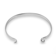 Custom Clasp Collection Hook Bracelet Rhodium Plated No Wraps 4mm