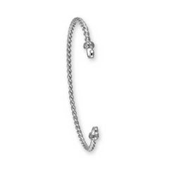 Custom Clasp Twisted Wire Bracelet - Sterling Silver Caps 3mm Wide
