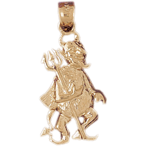 Devil with Pitch Fork Gold Charm DAZ-5604