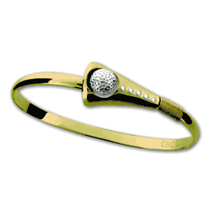 Diamond Golf Hook Bracelet - 14K Yellow Gold 4mm 6.5 Inch