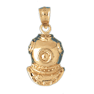 Diving Helmet Gold Charm DAZ-1386