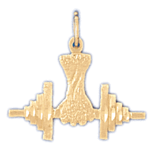 Dumbell Gold Charm DAZ-3487