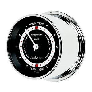 Harbormaster Analog East Coast Tide Clock - Chrome Case, Black Dial