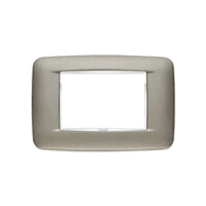 Eikon-chrome Round Cover Plate, Matte Titanium Chrome Inner Frame, Die-cast Metal, 3 Module - Vm20683.c14