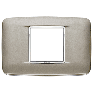 Eikon-chrome Round Cover Plate, Matte Titanium Die-cast Metal, 2 Module (central) - Vm20682.c14