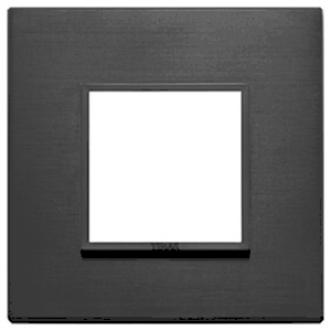 Eikon Evo Plate, Total Black Aluminum, 2 Module - Vm21642.18