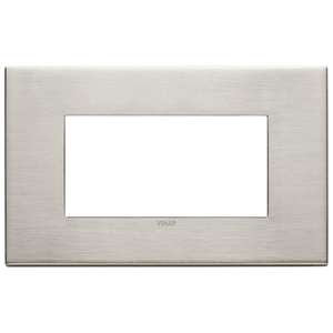 Eikon Exe Cover Plate 4 Module, Metal Brushed Nickle - Vm22654.11