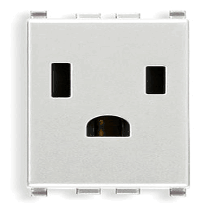 Eikon Usa/arabian Outlet, 2p+e, 15a-127v Sicury, 1 Module, Next (silver) - Vm20242.n