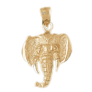 14K Gold Elephant Charm-Daz-2341
