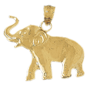 14K Gold Elephant Charm-Daz-2314