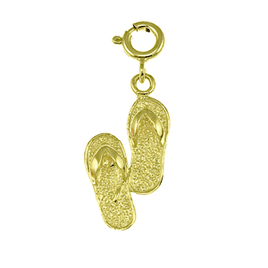 Flip Flops 3-D Gold Charm DAZ-1082