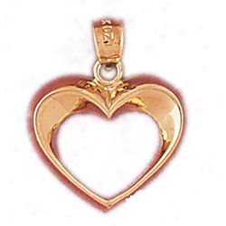 Floating Heart Gold Charm DAZ-4004