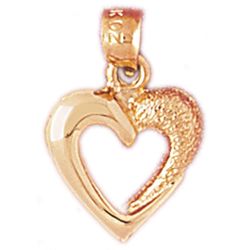 Floating Heart Gold Charm DAZ-4015