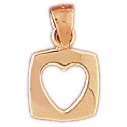 Floating Heart Gold Charm DAZ-4016