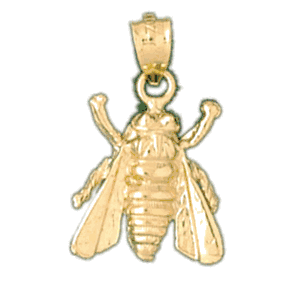 14K Gold Fly Charm-Daz-3177