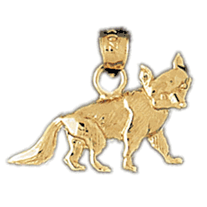 14K Gold Fox Charm-Daz-2719