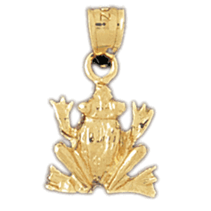 14K Gold Frog Charm-Daz-1592