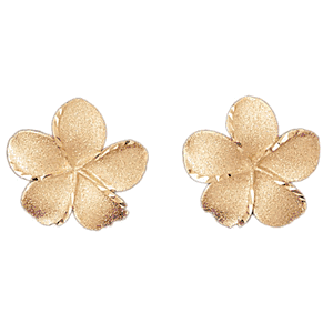 Gold Plumeria Plumeria Stud Earrings DAZ-12130