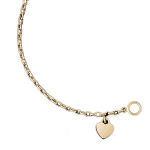 Gold Rollo Bracelet with a Heart Charm DAZ-12862