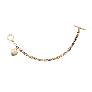 Gold Rollo Bracelet with a Heart Charm DAZ-12863
