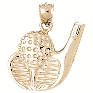 Golf Ball and Putter Gold Charm DAZ-3386