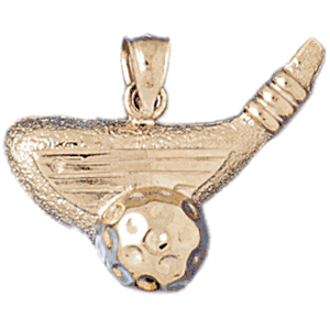 Golf Ball and Putter Gold Charm DAZ-3388