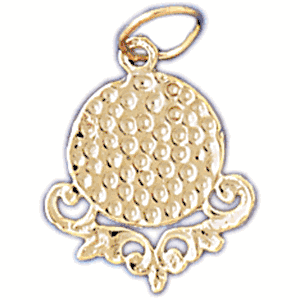 Golf Ball Gold Charm DAZ-3419