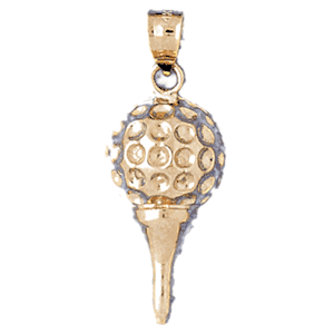 Golf Ball on Tee Gold Charm DAZ-3390